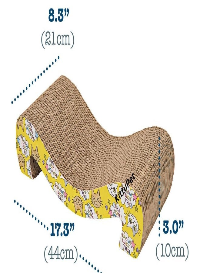 KittuPet وسادة خدش للقطط من كيتو بيت، مصنوعة من الكرتون، وسادة خدش للقطط، عمود خدش للقطط، تصميم مزدوج الجوانب لمضاعفة عمر قطتك، المقاس: 46 × 25.5 × 7 - Image 2